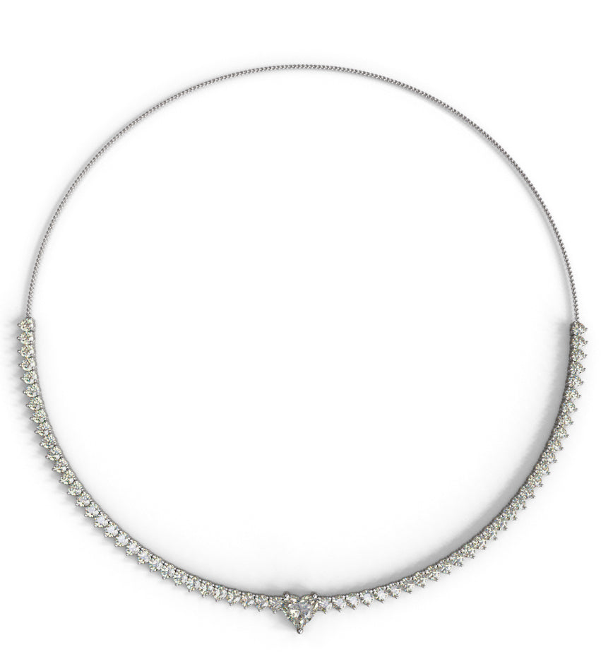 1.5ct Heart Center Tennis Necklace image 0