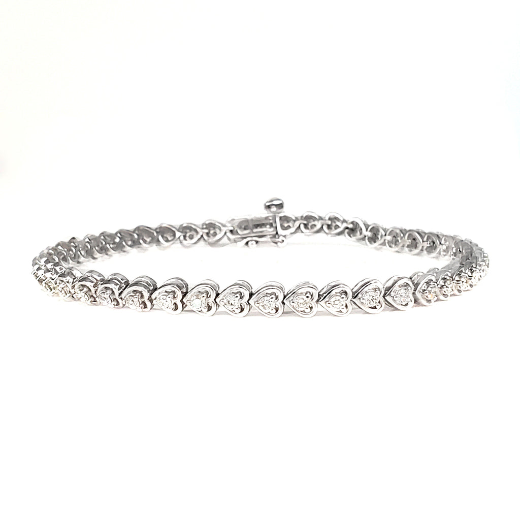 Tennis Bracelet Heart Shape with Round Diamond image 0