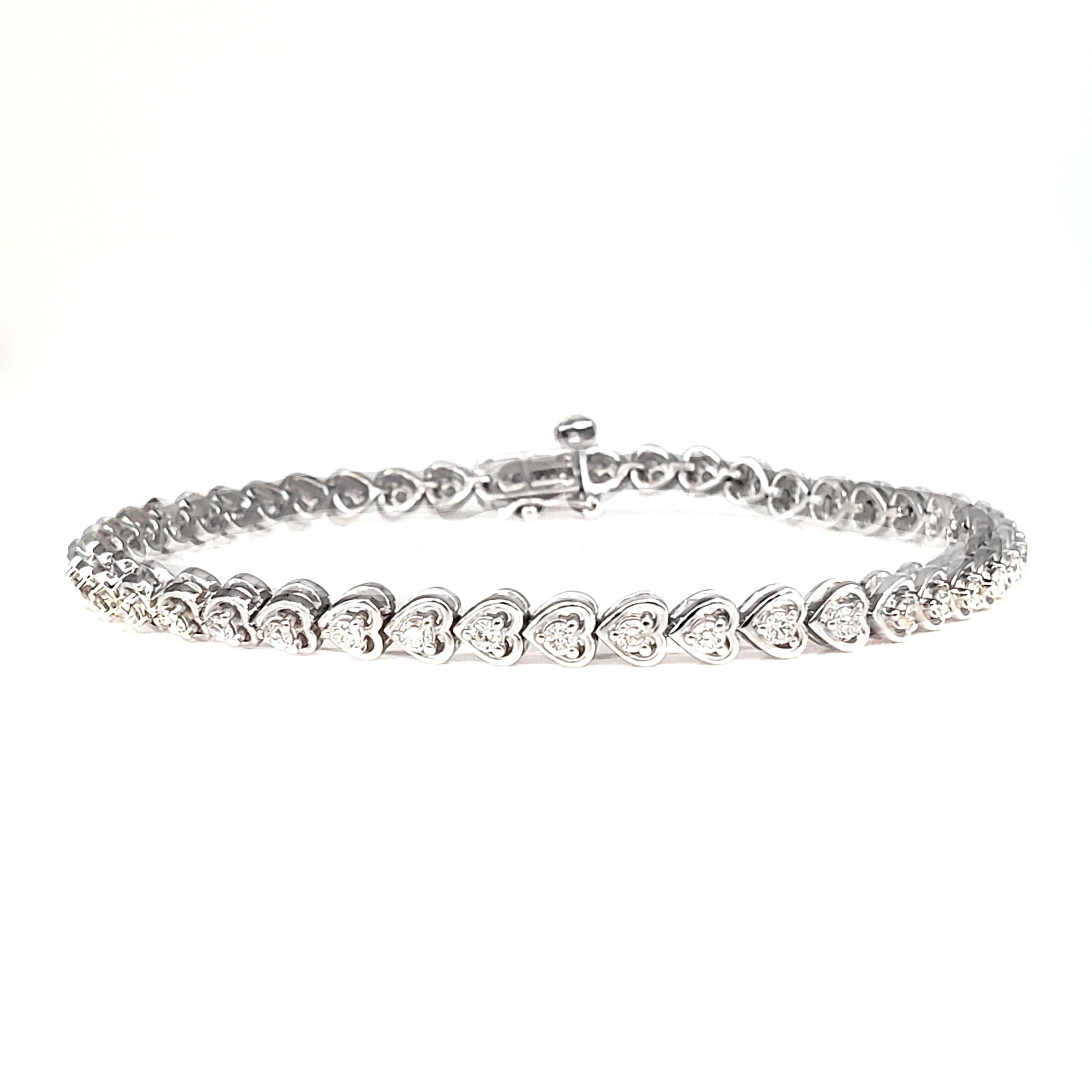 Tennis Bracelet Heart Shape with Round Diamond image 0