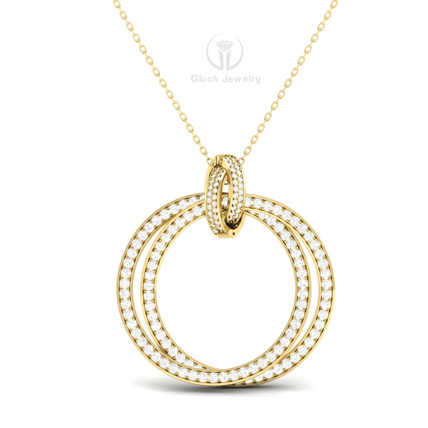 Double Sparkly Circle Dangle Pendant image 3
