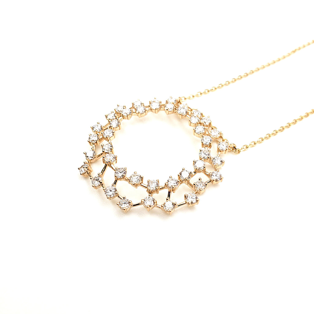 Double Circle Diamond Pendant image 2