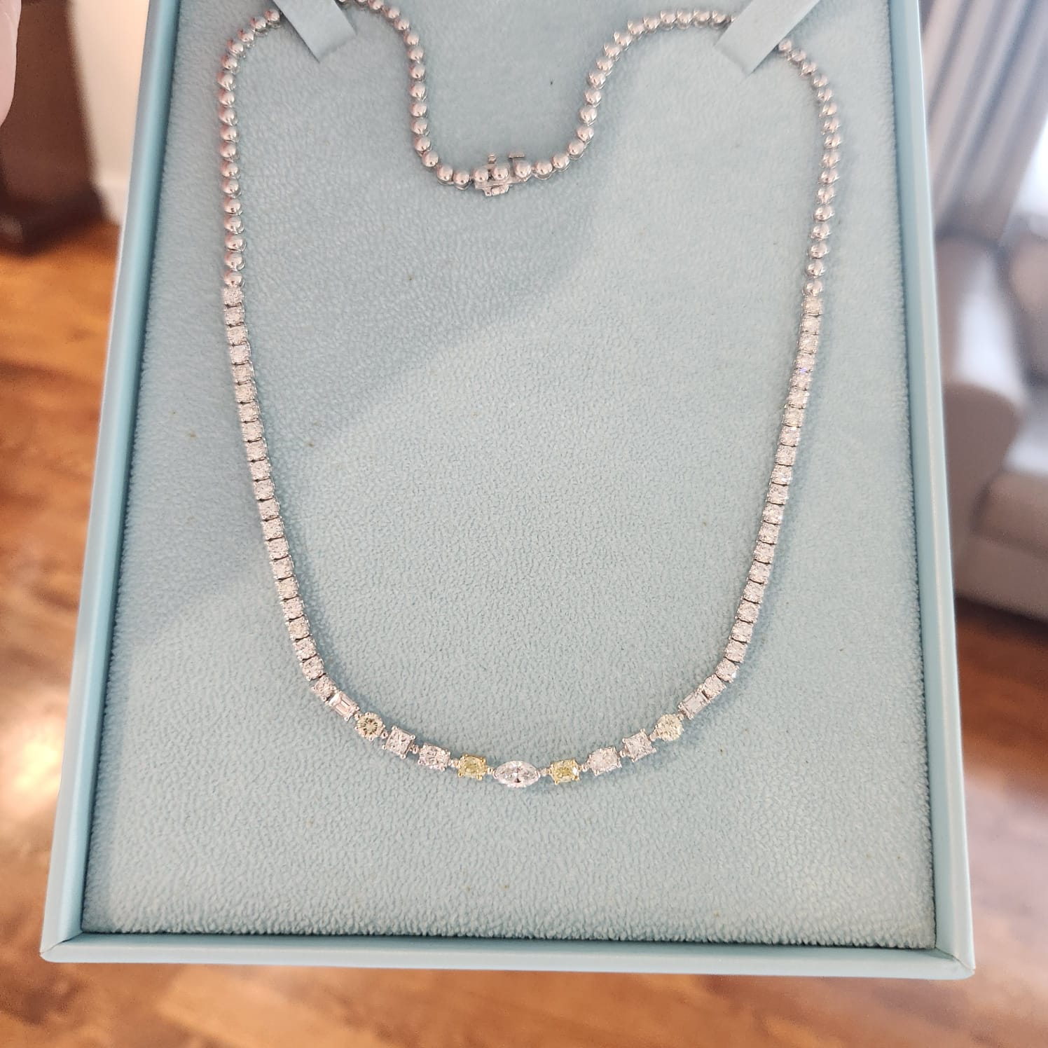 Fancy Shapes Center Diamond Tennis Necklace image 0