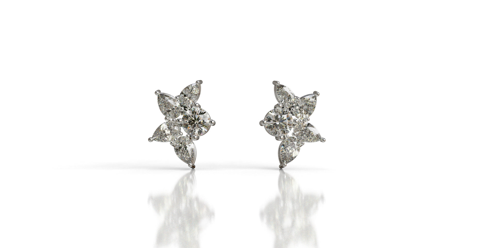 Pear Shape Butterfly Stud Earring image 3