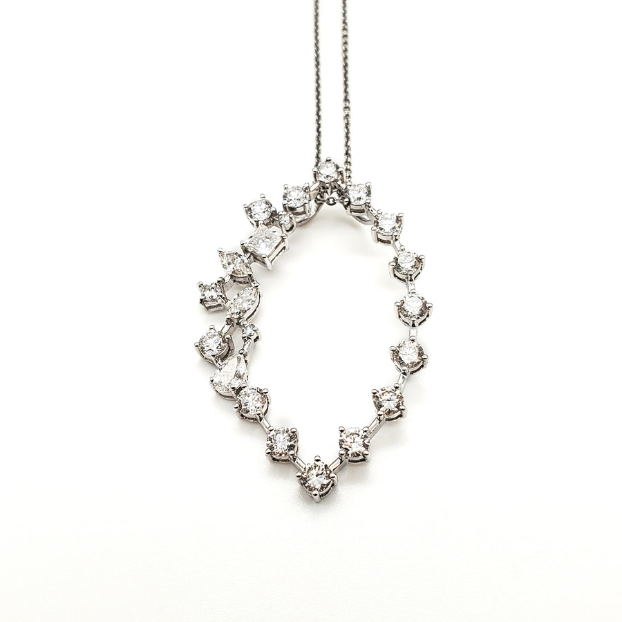 Marquise Shape Fancy Diamond Pendant