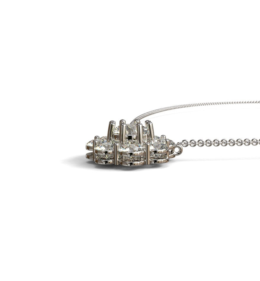 2ct Center, 50 pts Sides Halo Pendant image 3