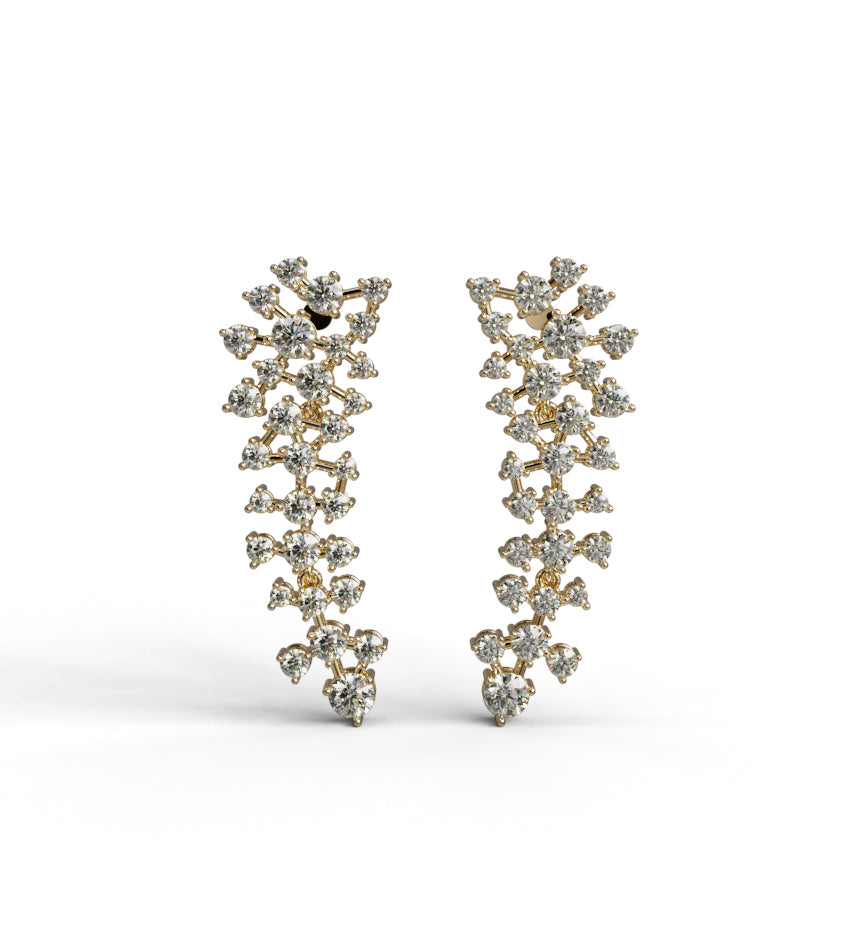 Scattered Diamond  Dangle Cluster Earring image 6