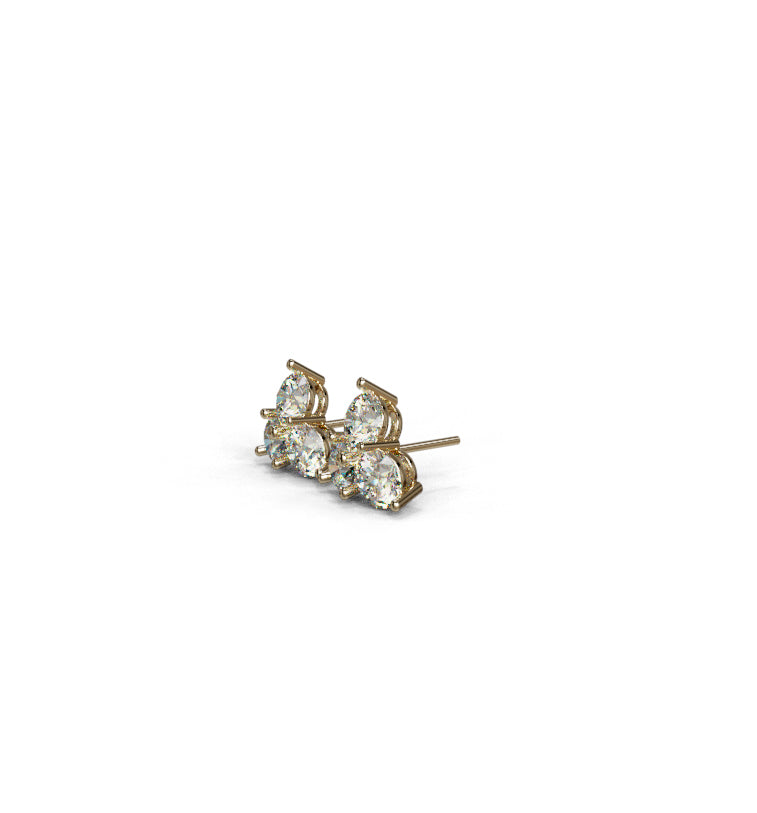 Three 1ct Round Diamond Stud Earring image 4