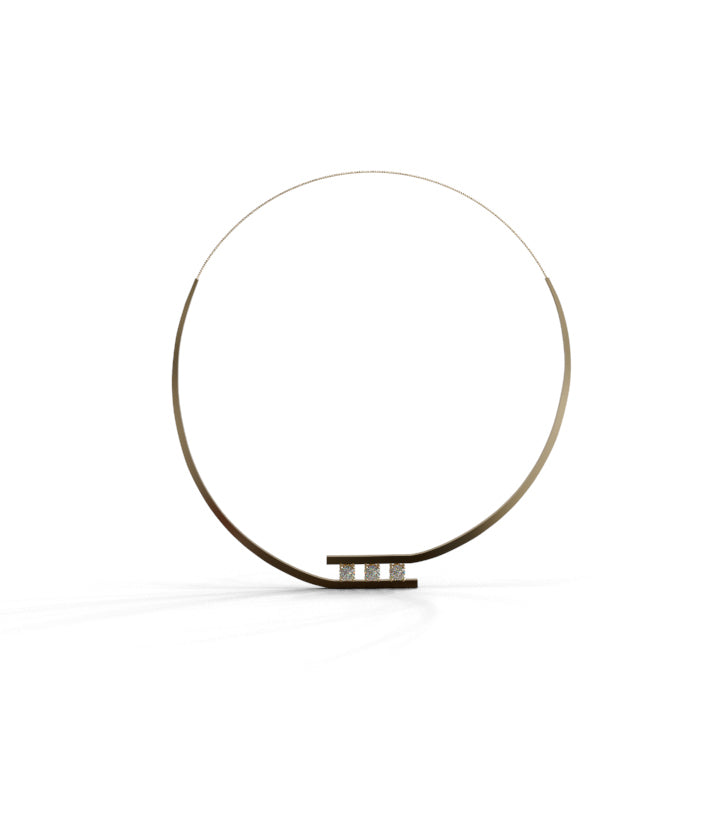 Solid 3/4 Way Satin Gold Diamond Necklace image 0