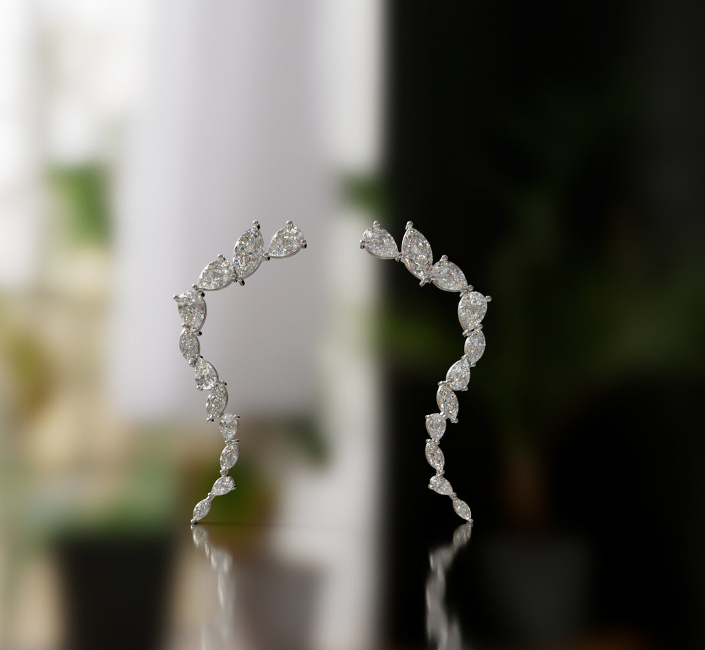 Marquise and Pear Diamond Drop Earring image 5
