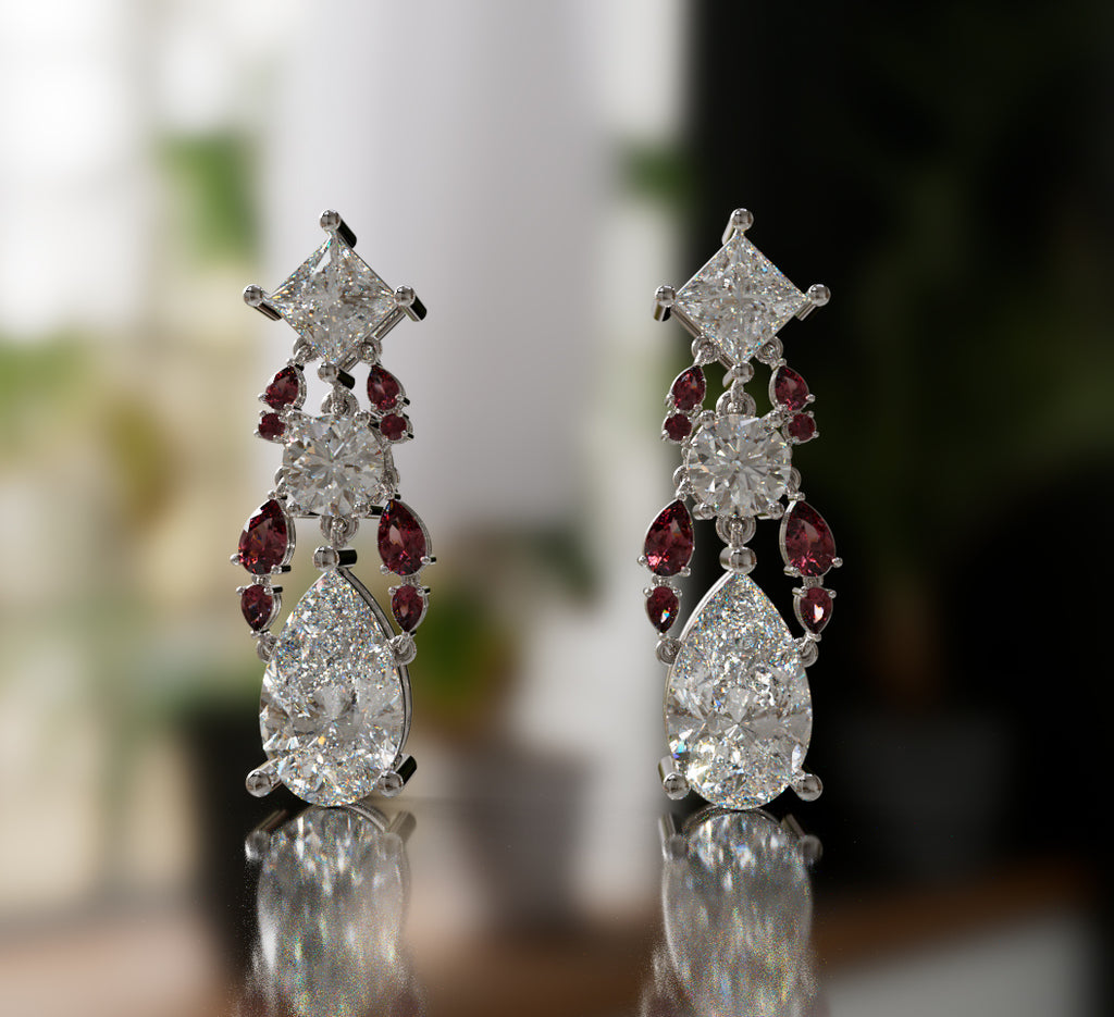 Cathedral  Fancy Shapes Diamond Dangle Earring image 14