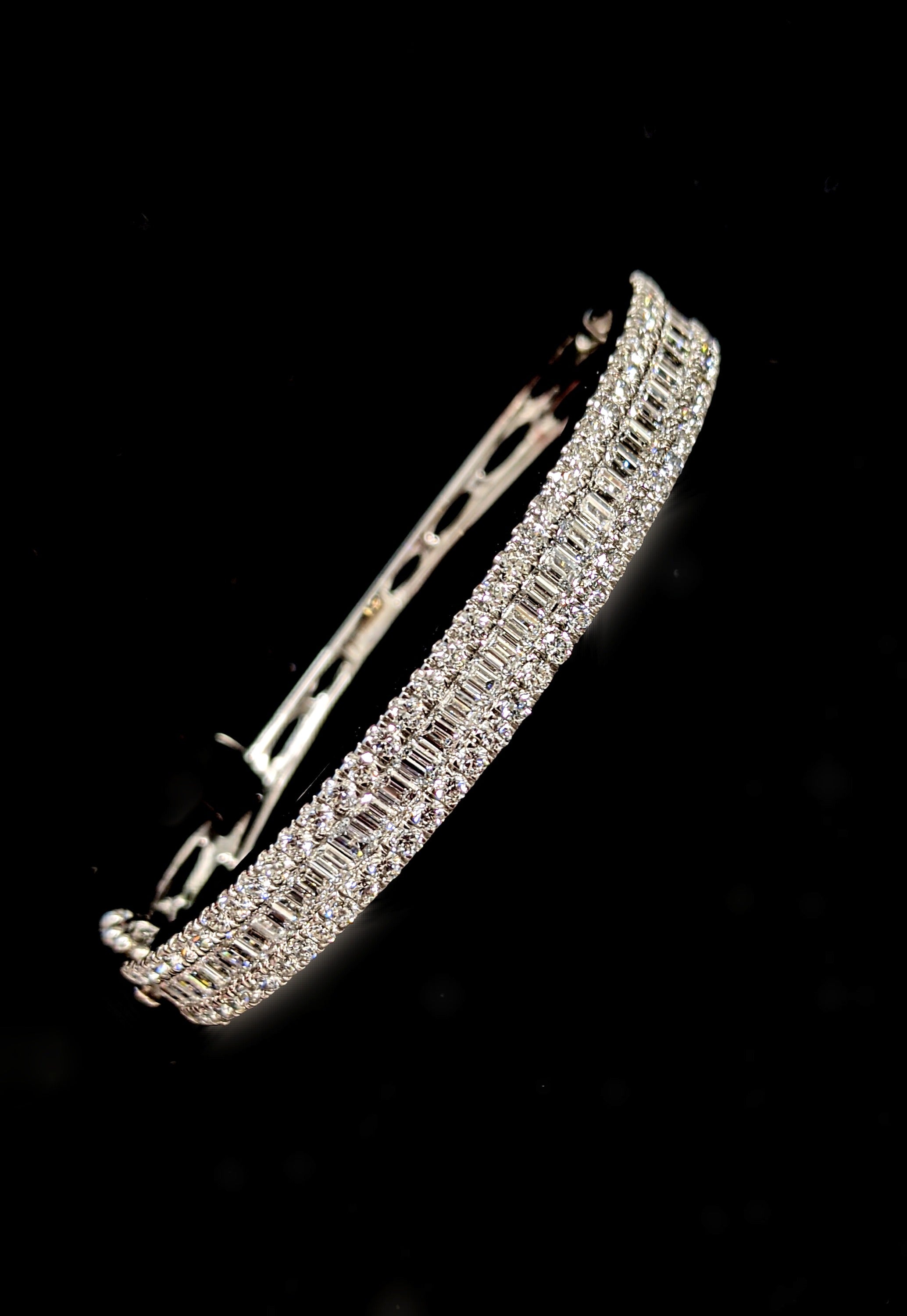 Emerald Cut Diamond Bangle image 3