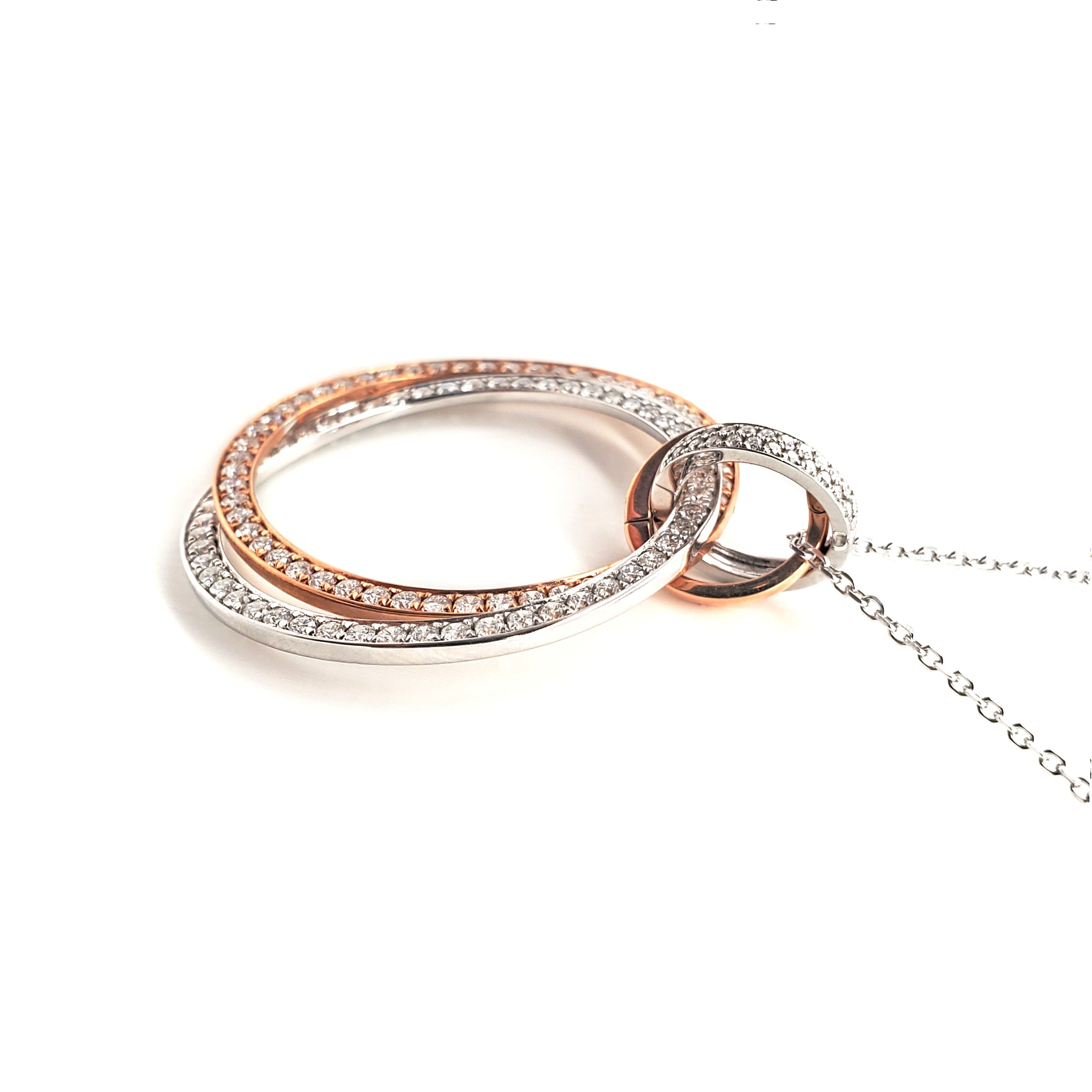 Double Sparkly Circle Dangle Pendant image 1