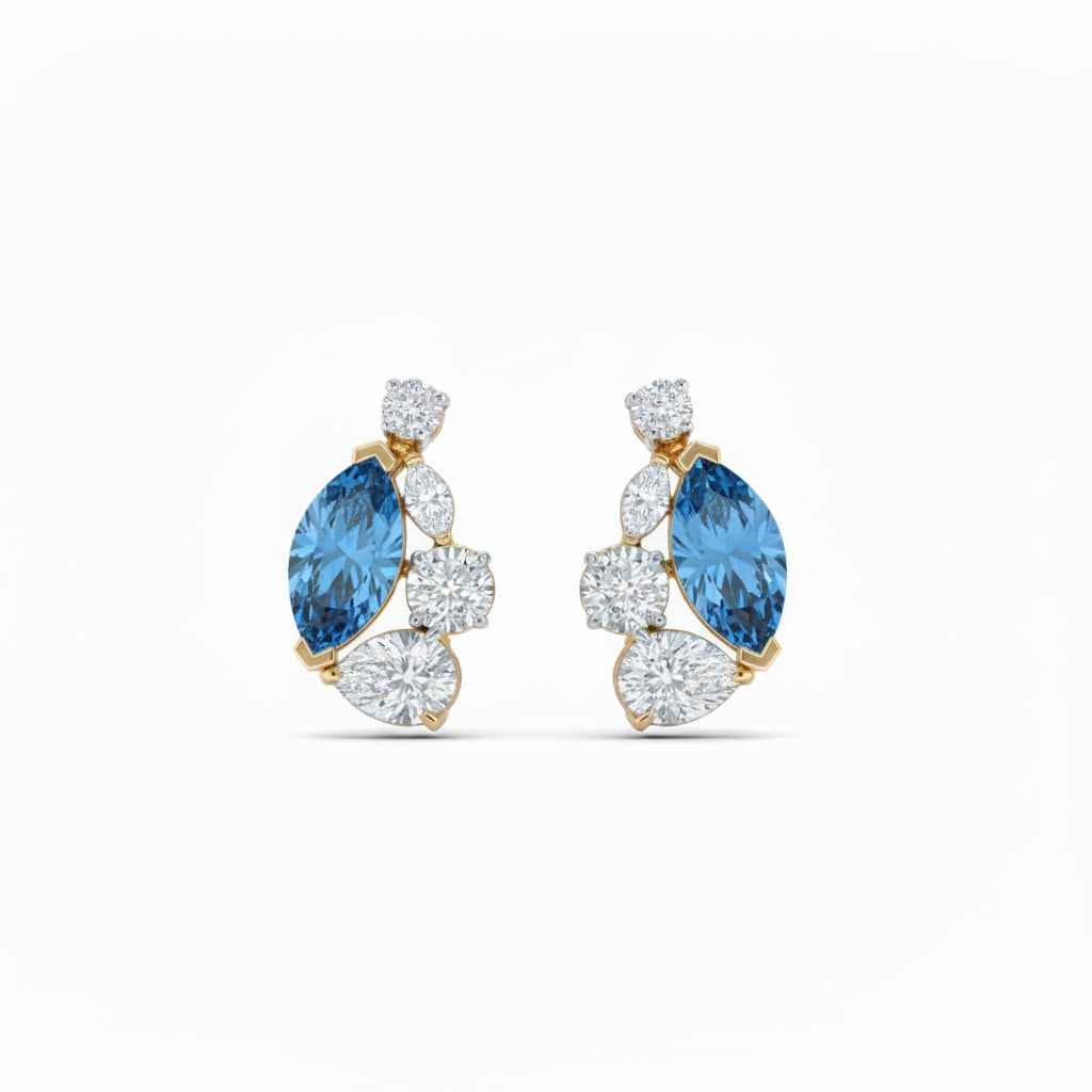 Aurora Cluster Fancy Diamond Earrings image 7