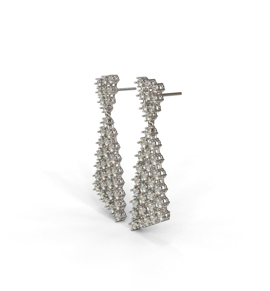 Triangle Shape Diamond Dangle Earring image 7