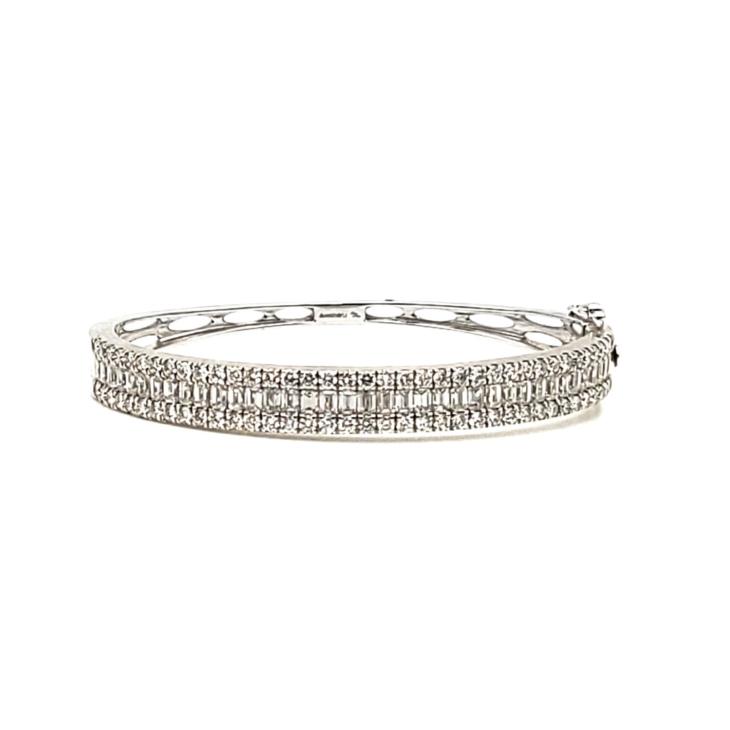 Emerald Cut Diamond Bangle image 0