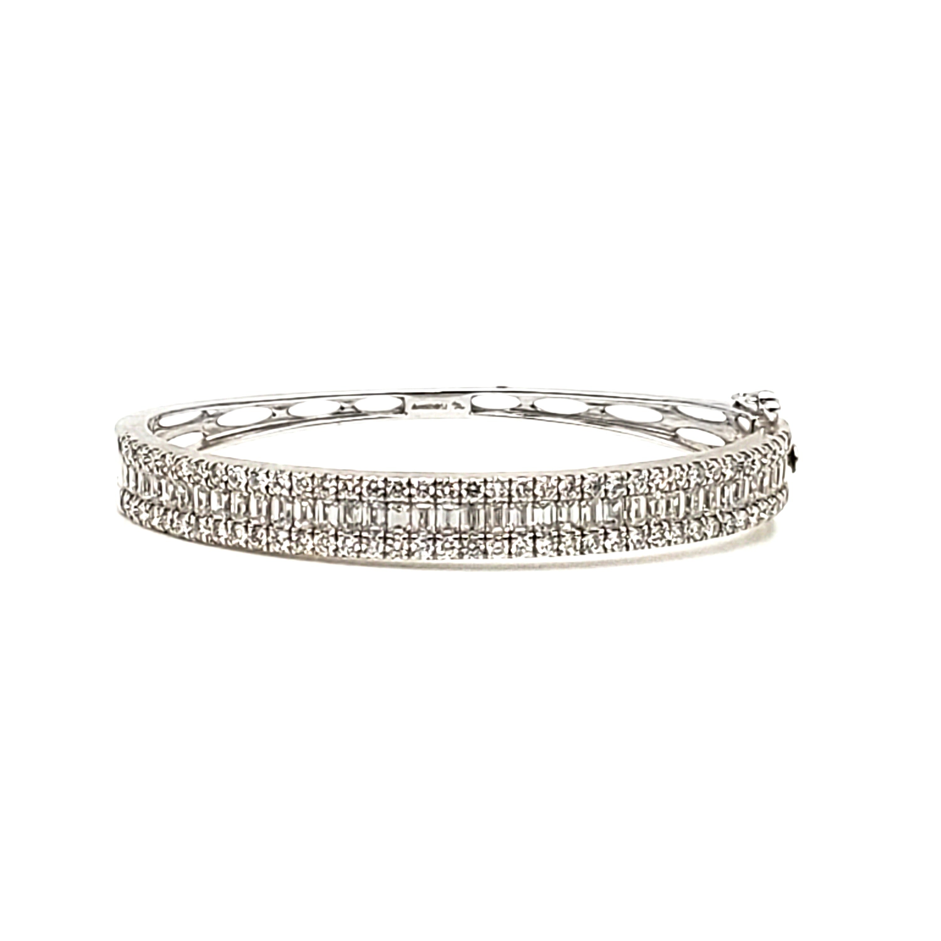 Emerald Cut Diamond Bangle image 0