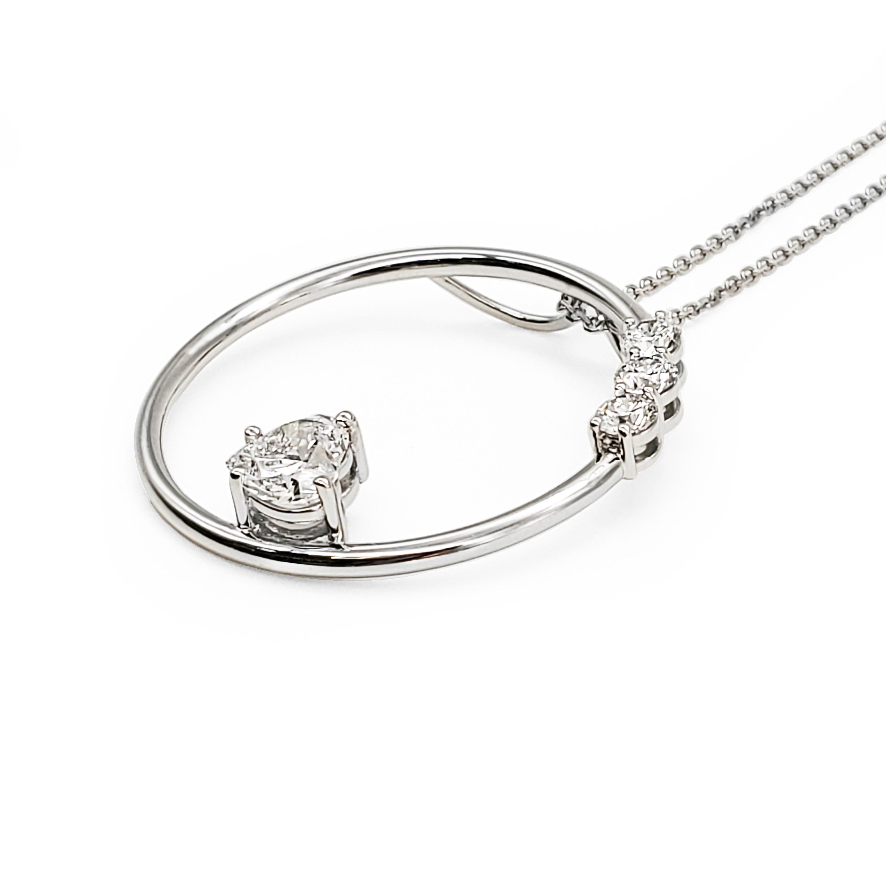 Heart Shape Diamond Circle Pendant image 1