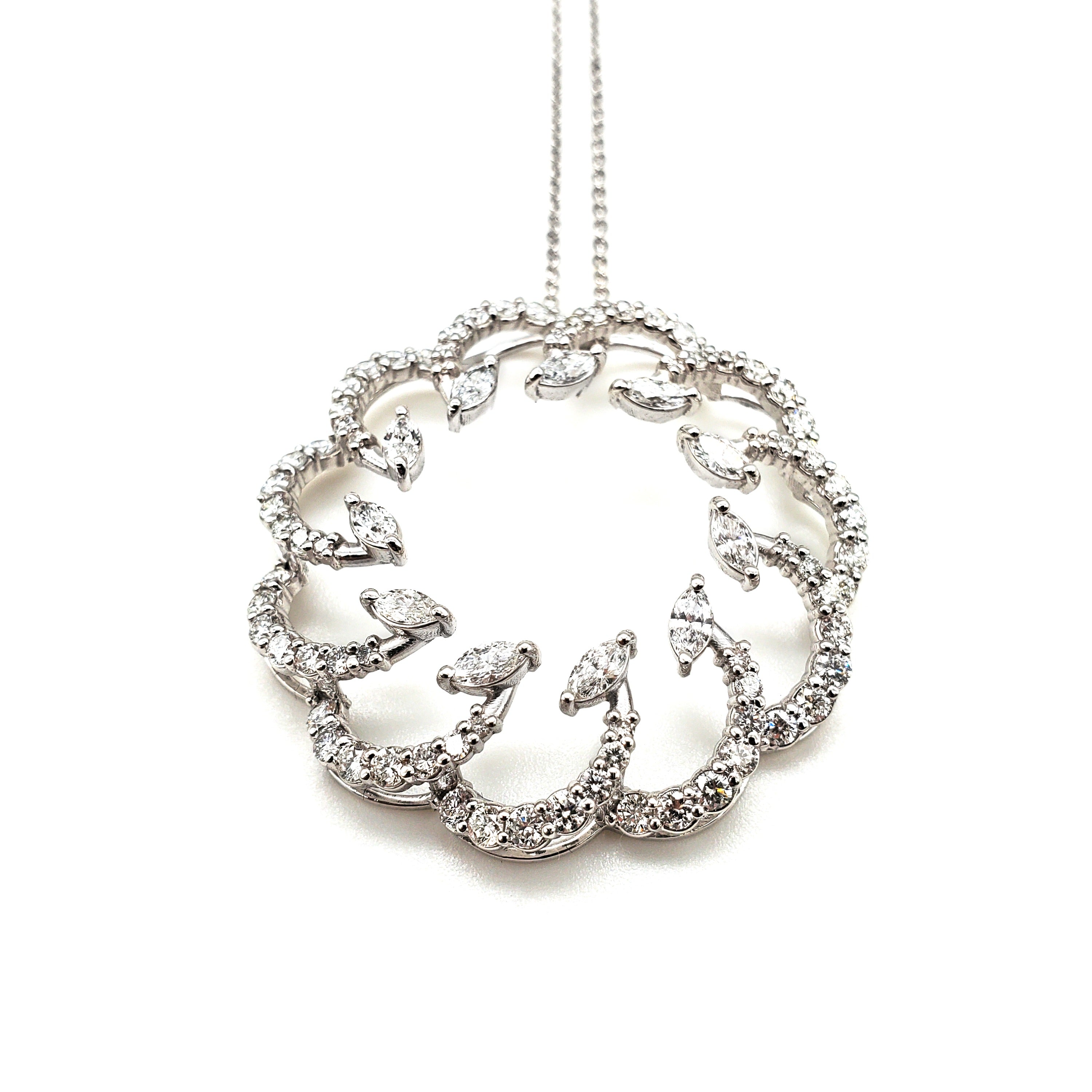 Circle with Marquise Diamond Pendant image 0