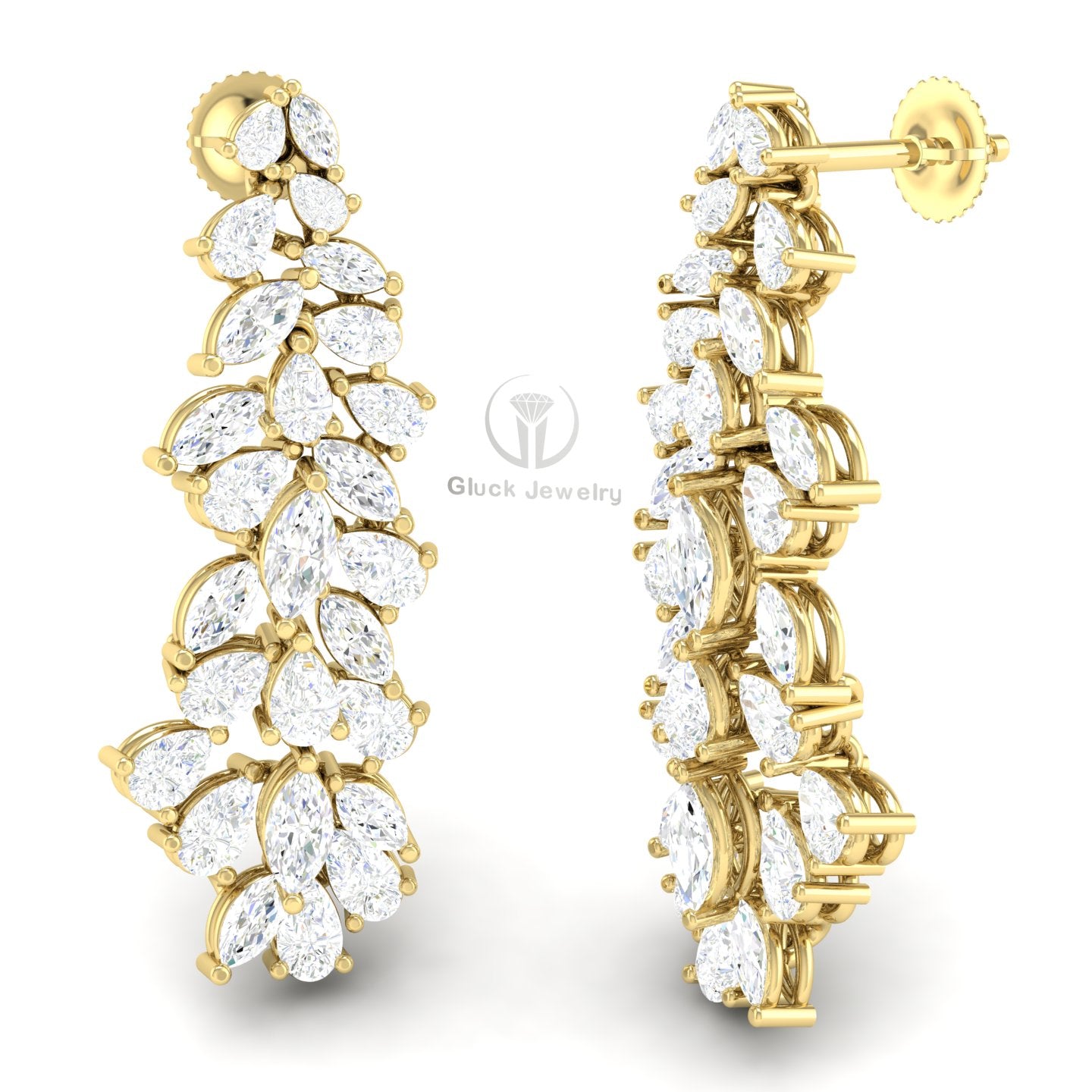 Marquise & Pear Diamond Earring image 2