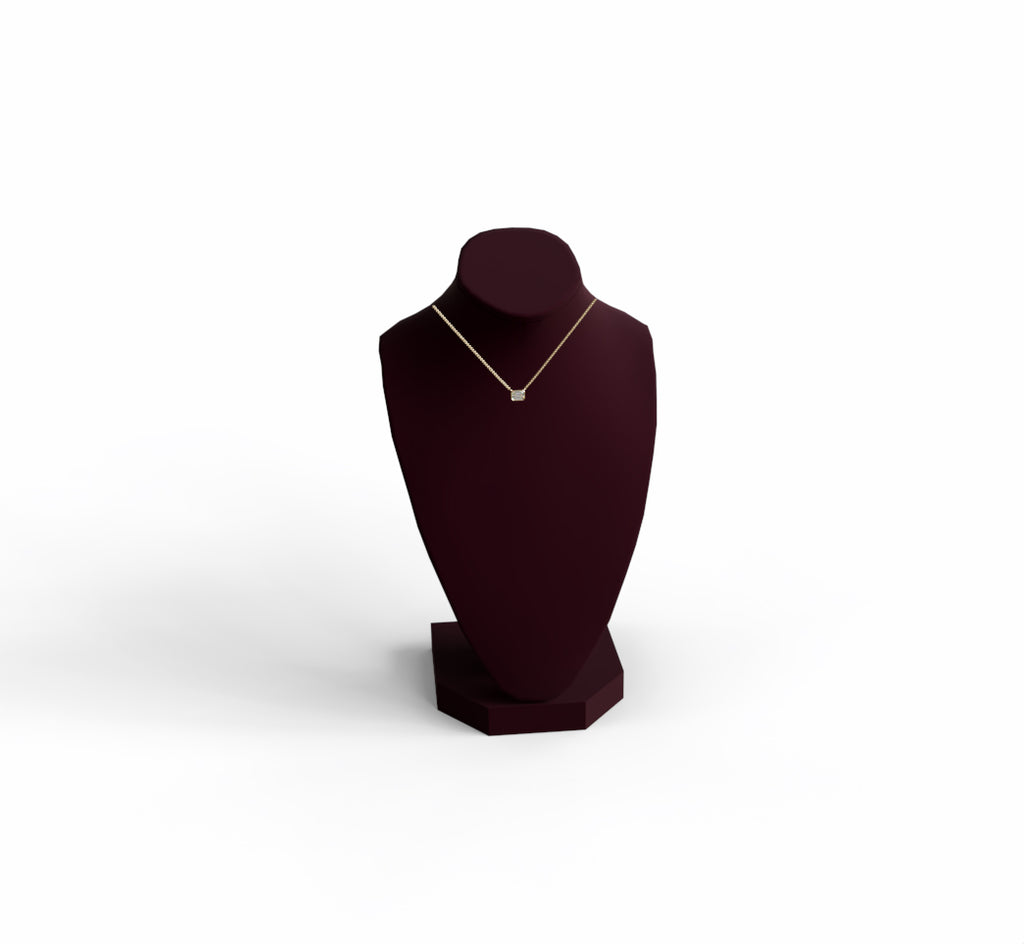 Bezel Emerald Cut Diamond Pendant image 3