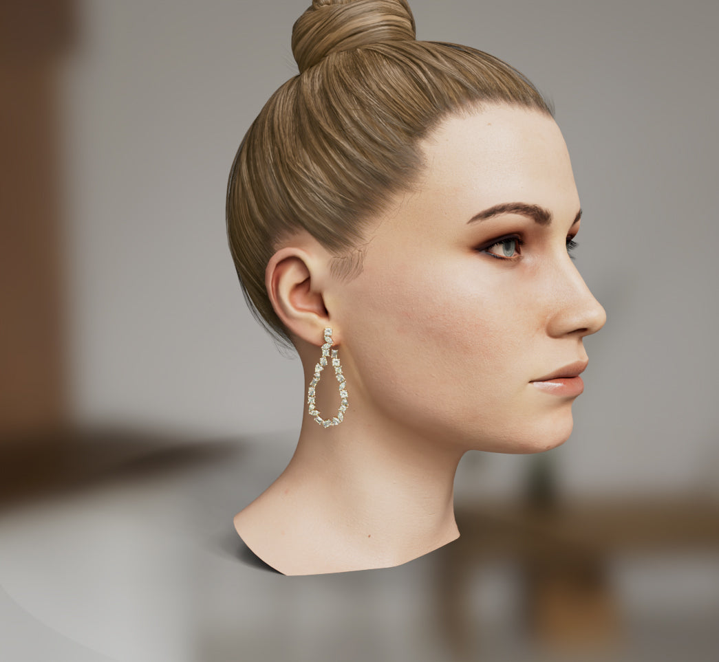 Ethereal Loop Diamond Dangle Earrings image 4