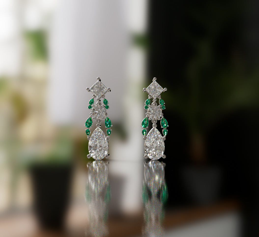 Cathedral  Fancy Shapes Diamond Dangle Earring image 6