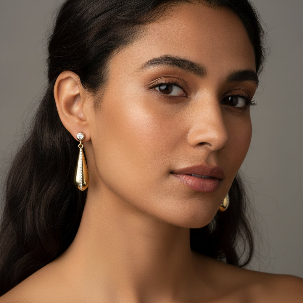 LustreLine Double Pav� Teardrop Earrings.jpg image 2