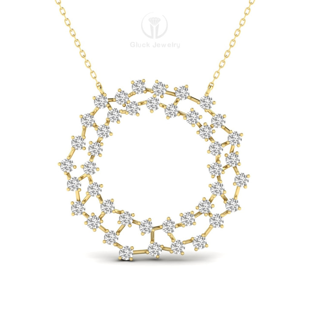 Double Circle Diamond Pendant image 8