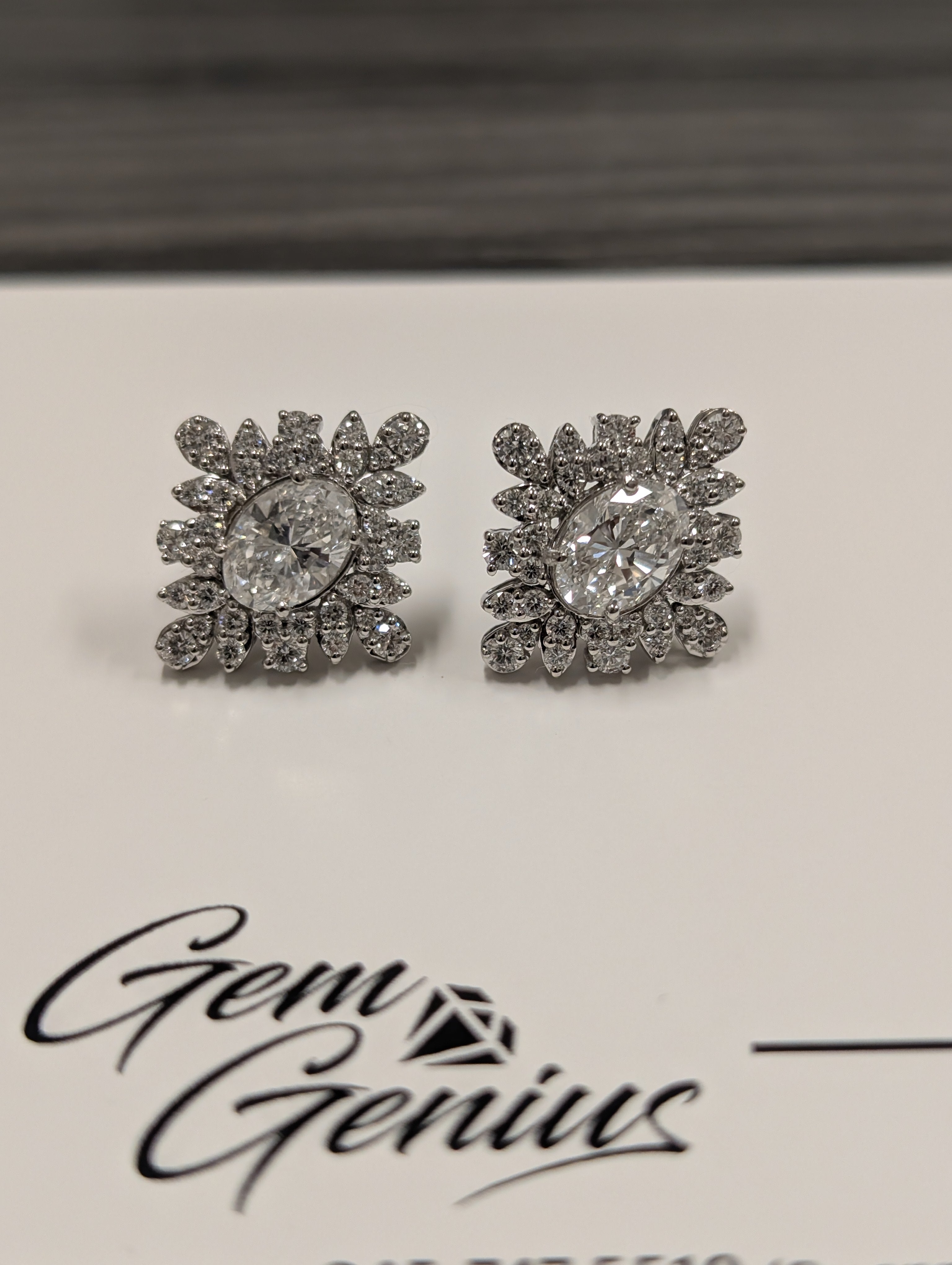 Oval Center Cluster Floral Stud Earring image 6