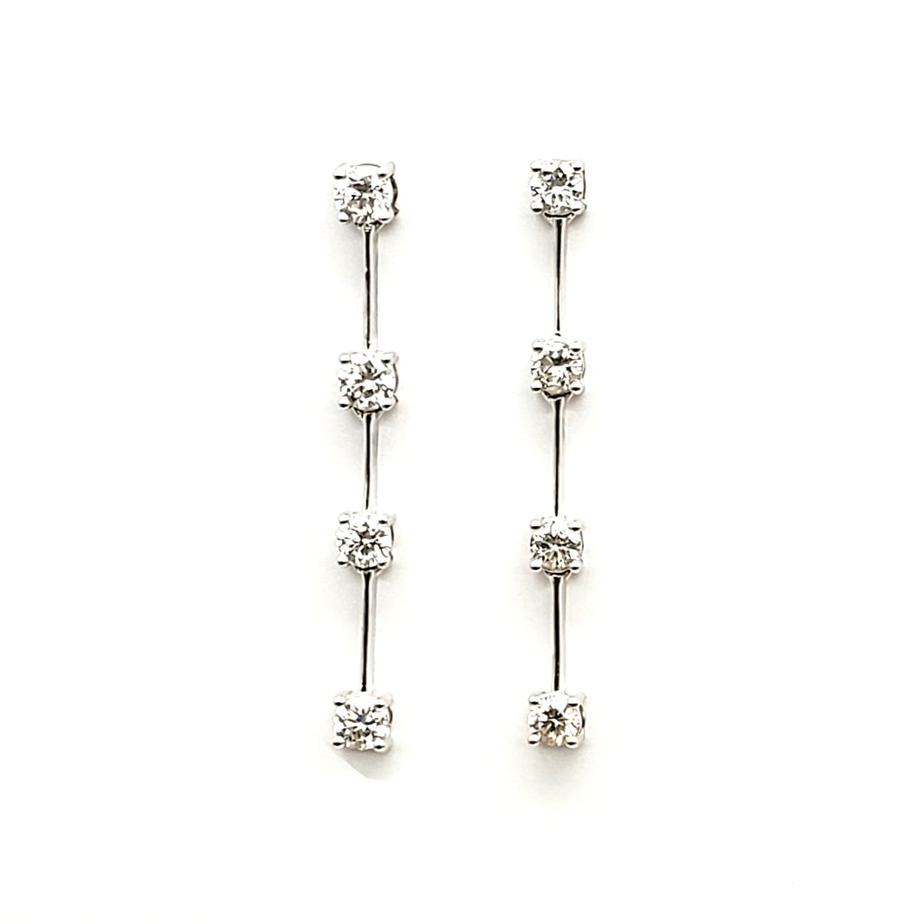 Drop Earring with Round Diamonds image 0