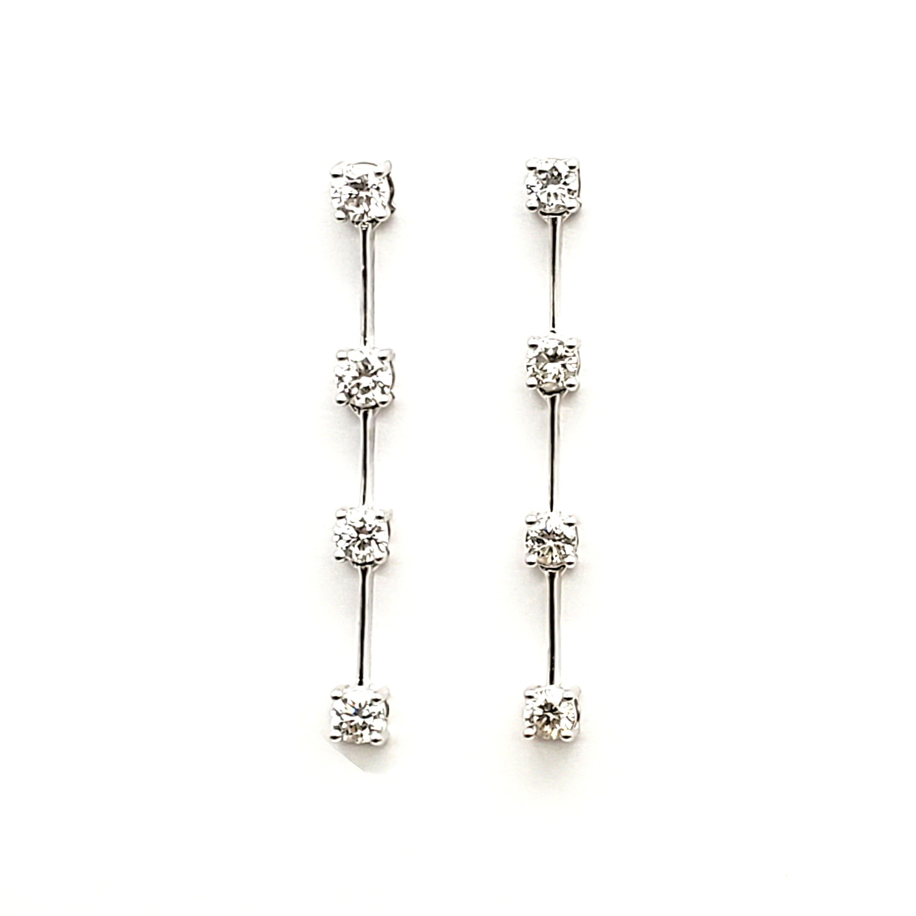 Drop Earring with Round Diamonds image 0