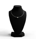 Three Stone Center Diamond Link Necklace image 0
