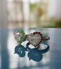 Half Halo 1.5ct Heart Shape Crown Fancy Ring image 2
