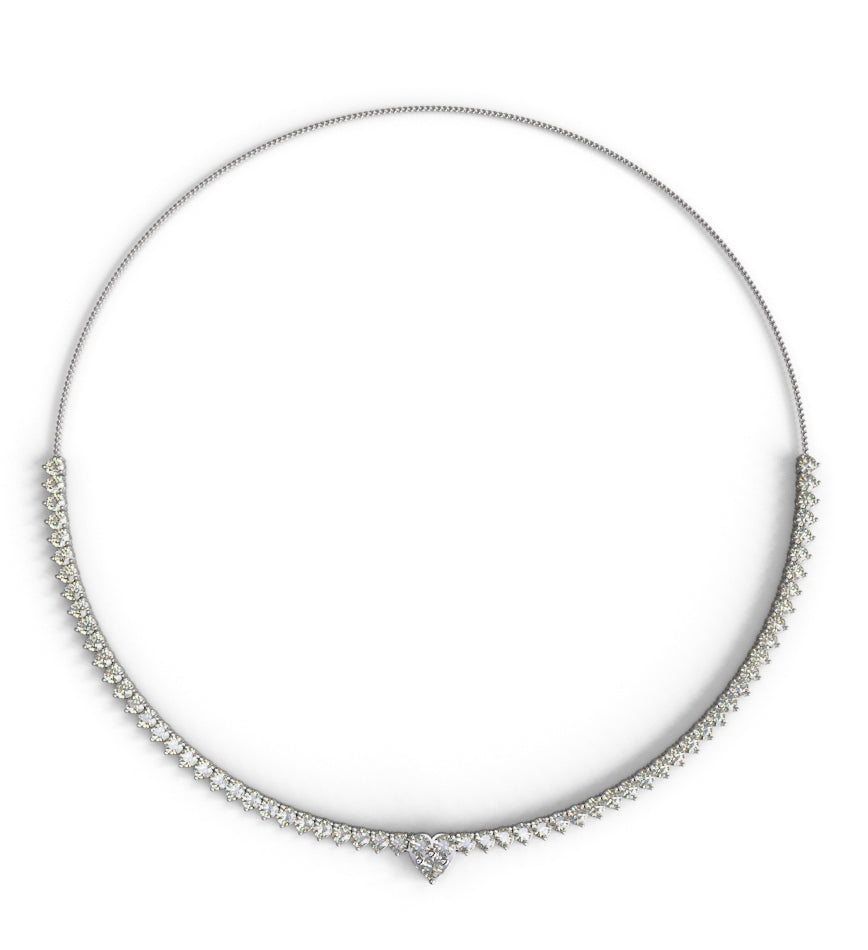 Heart Shape Tennis Necklace image 2
