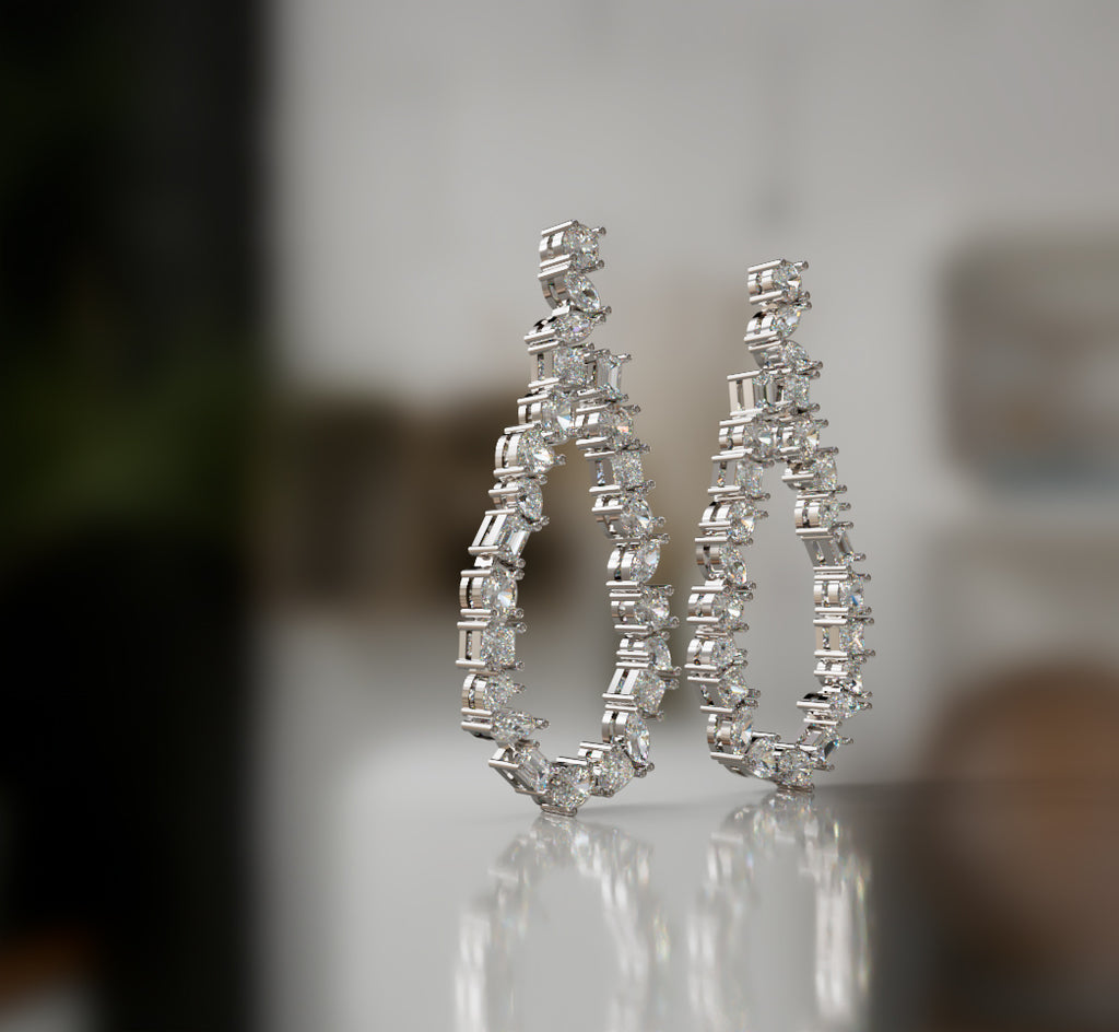 Ethereal Loop Diamond Dangle Earrings image 6