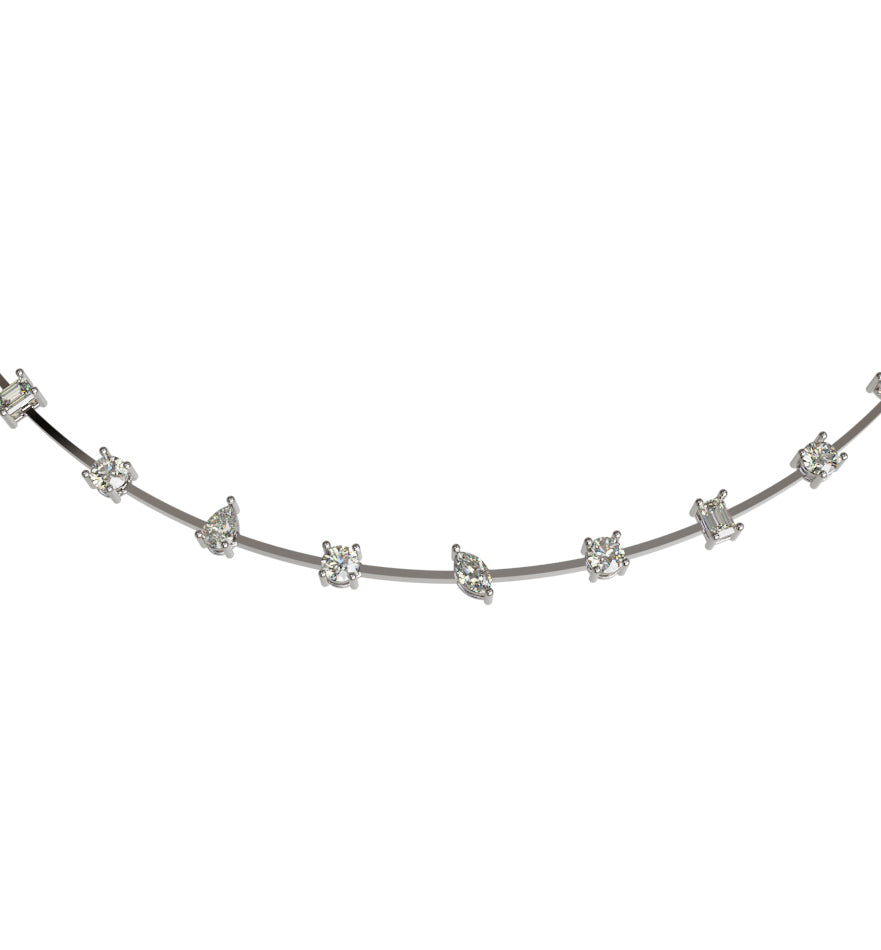 Fancy Shapes Diamond Link Necklace image 1