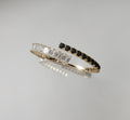Round Black Onyx and Emerald Diamond Bangle image 0