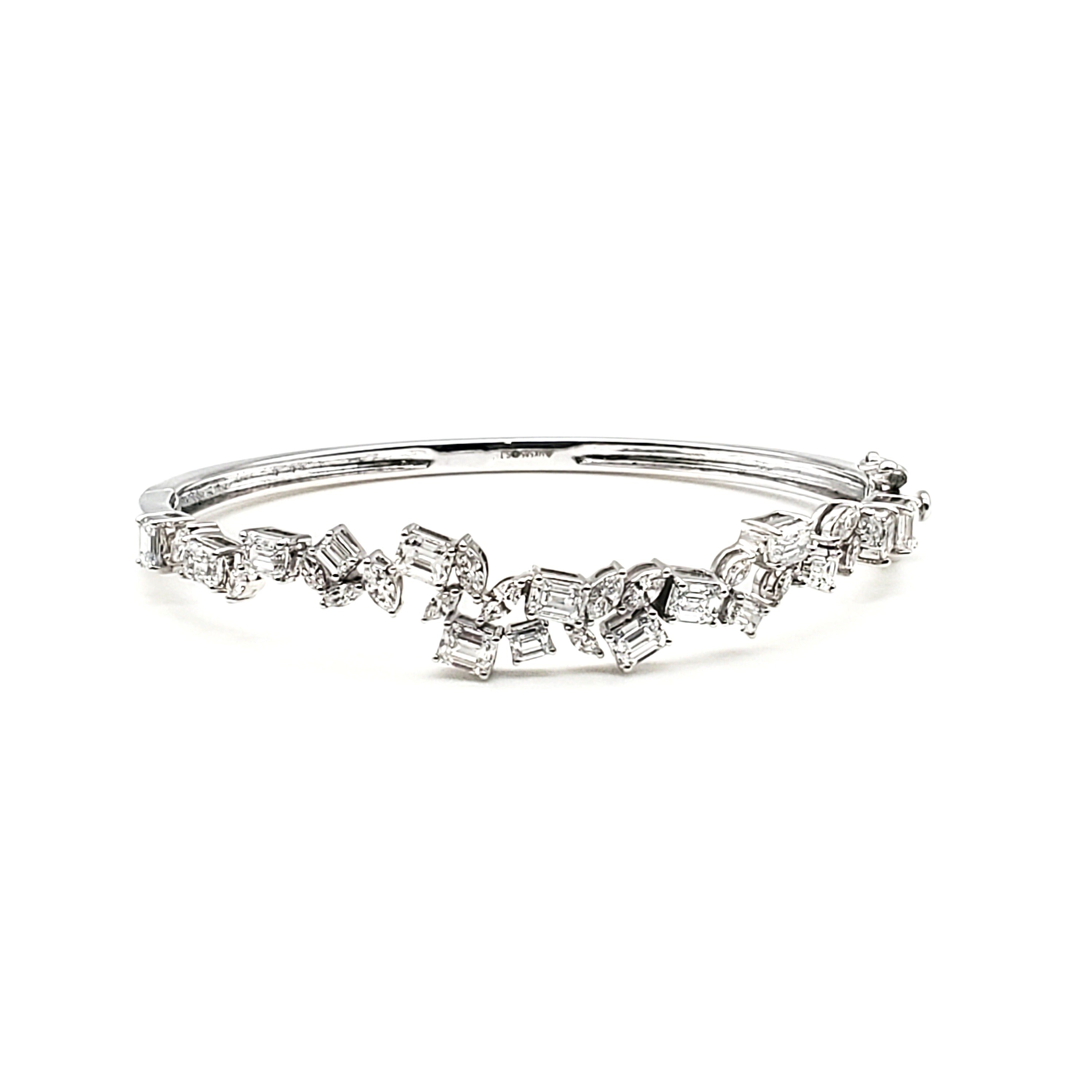 Emerald & Marquise Cluster Bangle image 0