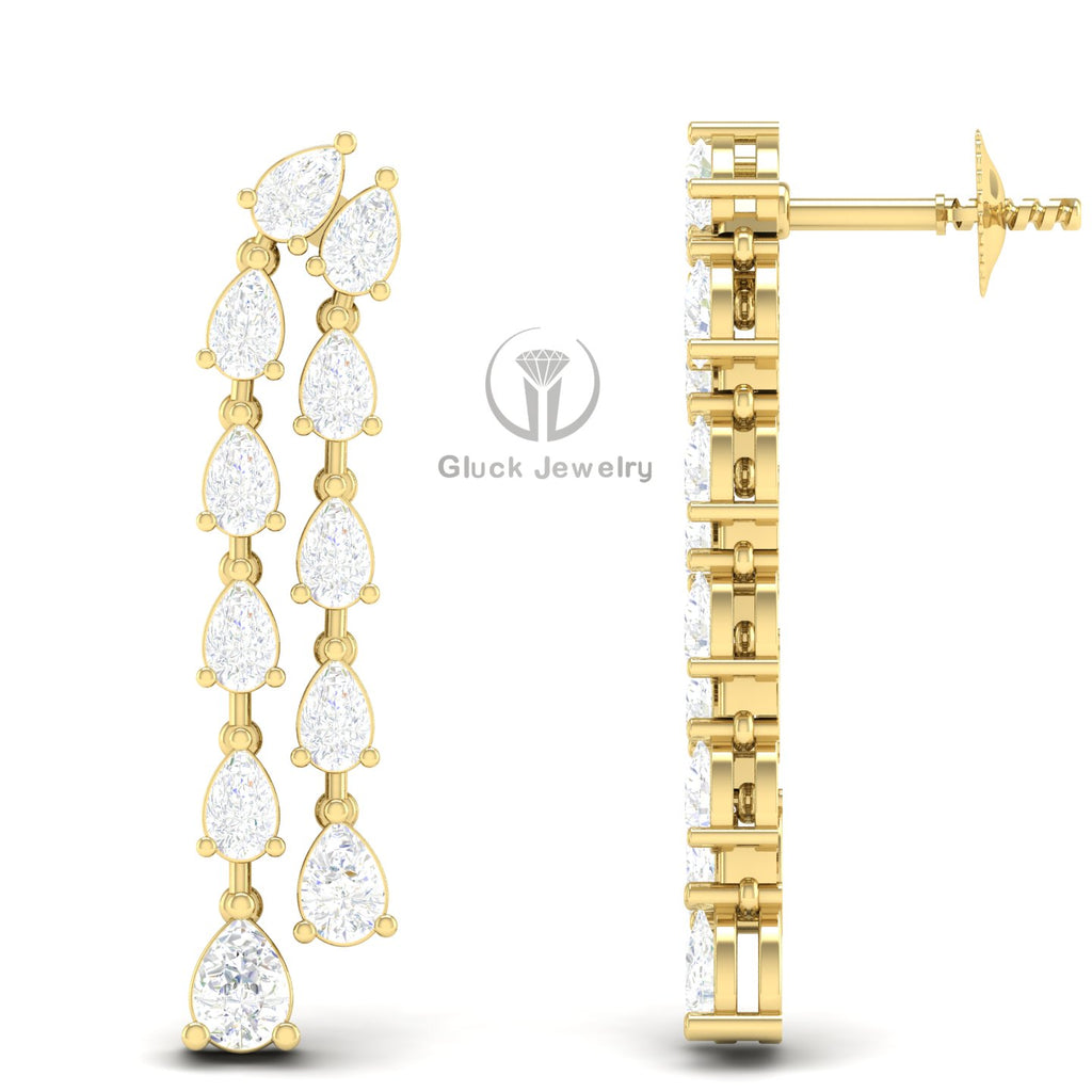 Double Row Pear Shape Diamond Earring image 8