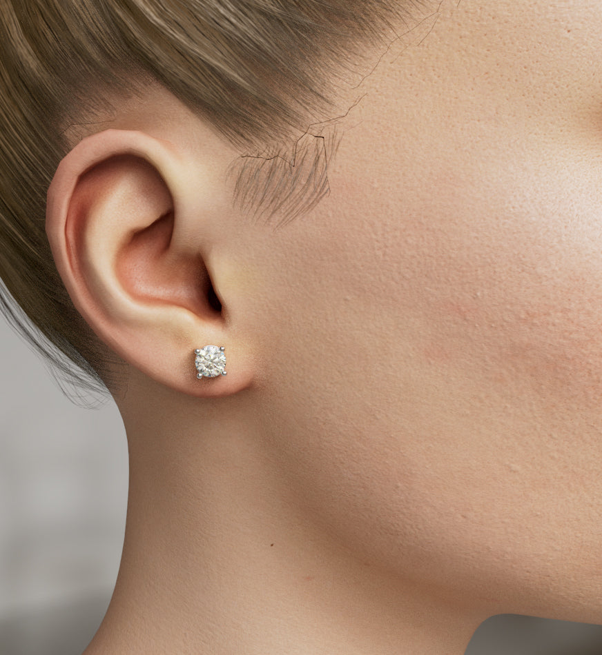 Round Diamond Stud Earring image 1