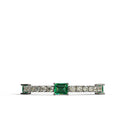 Emerald Cut Green Stone and Diamond Tennis Bracelet image 0