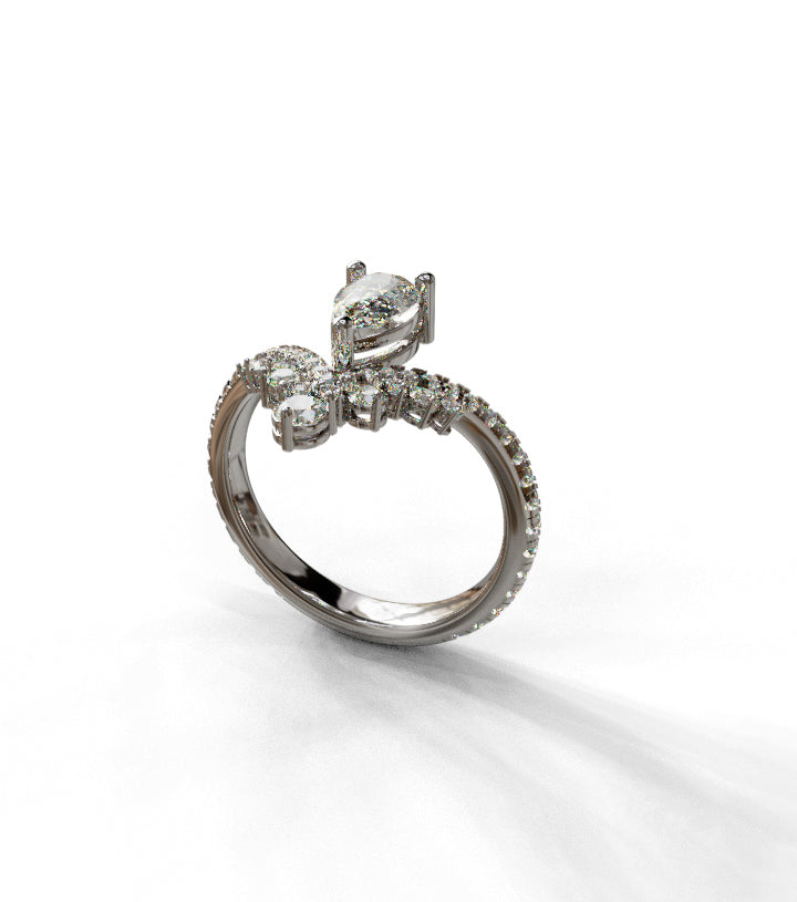 Pear Crown Fancy Diamond Ring image 5