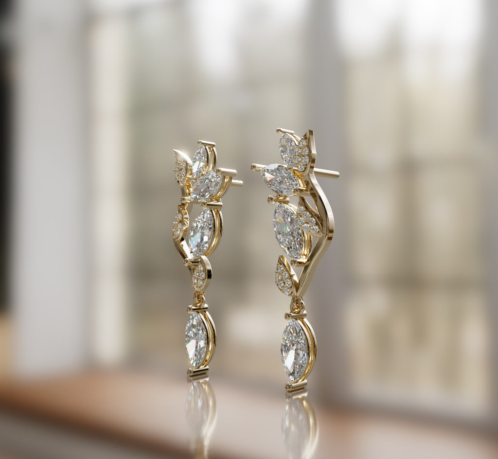 Fancy Marquise Diamond Dangle Earring image 3