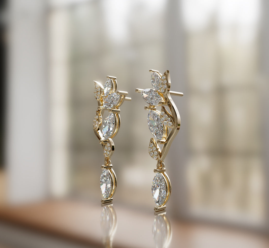 Fancy Marquise Diamond Dangle Earring image 3