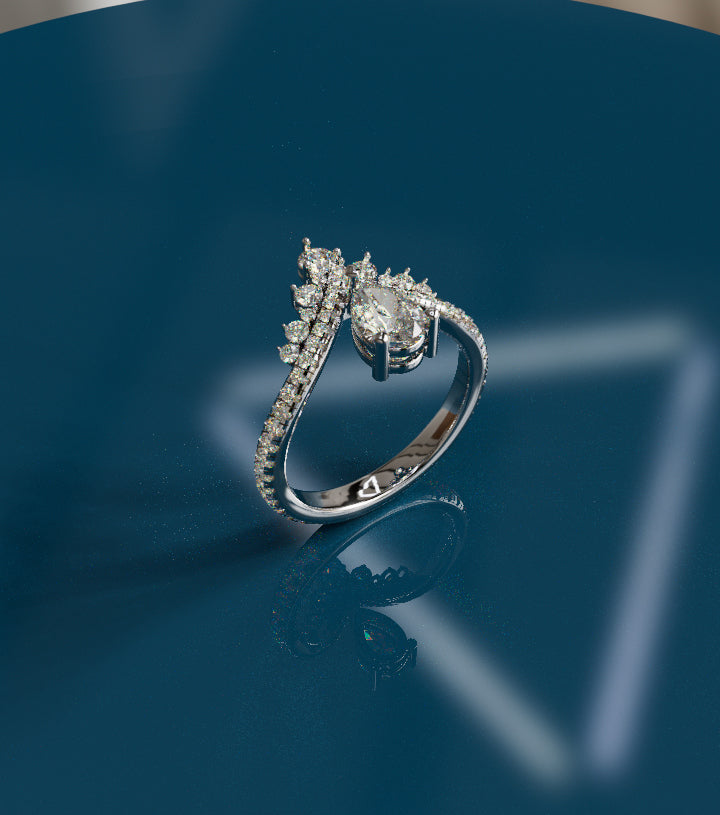 Pear Crown Fancy Diamond Ring image 12