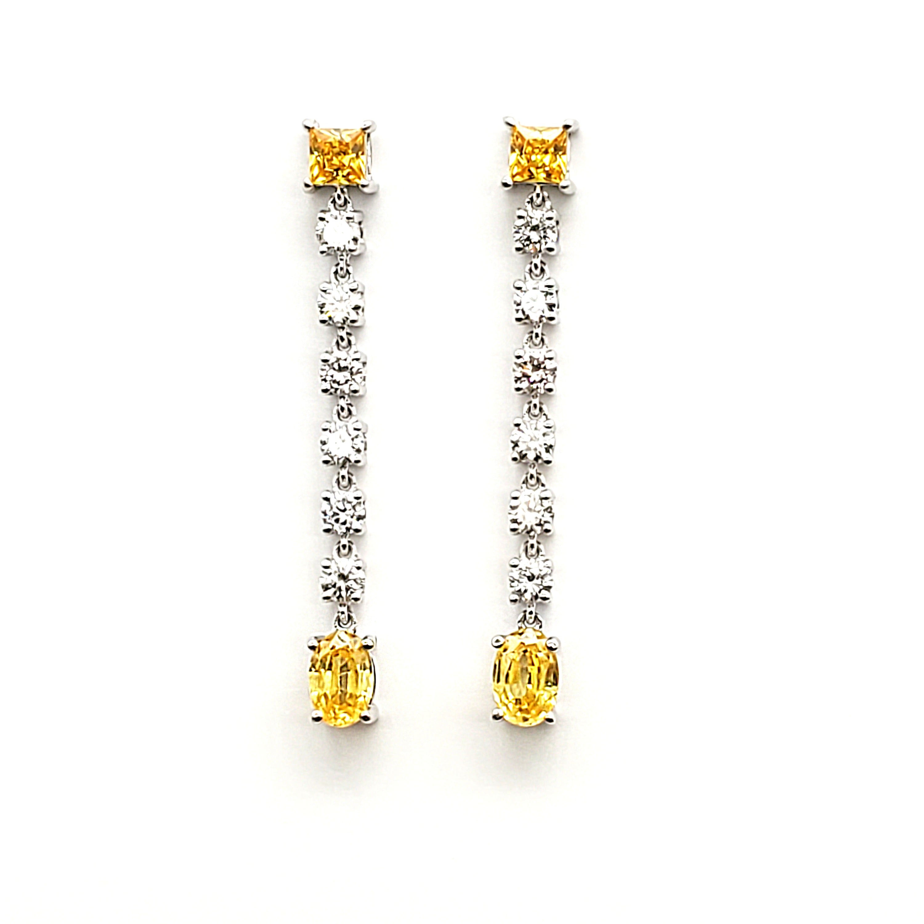 Drop Earring with Yellow Sapphire image 0