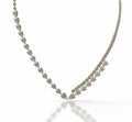 Double Row Pear and Round Diamond Tennis Necklace image 0