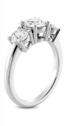 Classic Basket Three Stone Diamond Engagement Ring