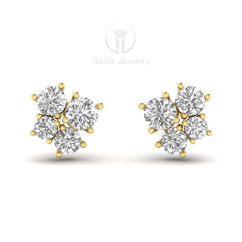 Four Stone Stud Earring image 5