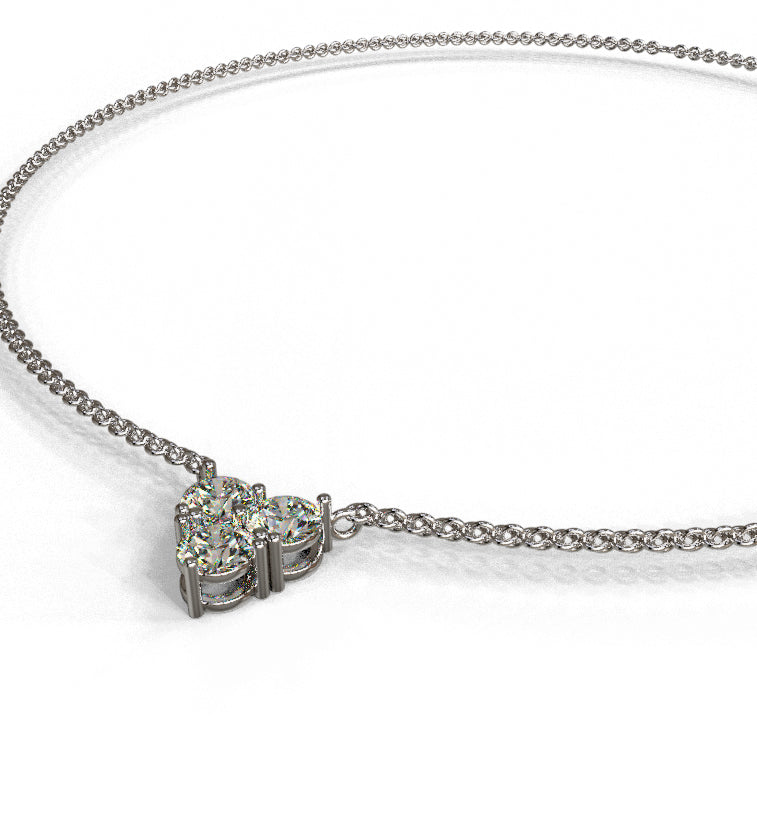 2.25 Carat Total Heart Shape Pendant image 3